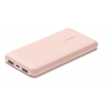 Belkin BPB011btRG BoostCharge 便攜式行動電源 10000mAh + USB-A 至 USB-C 連接線 (玫瑰金)